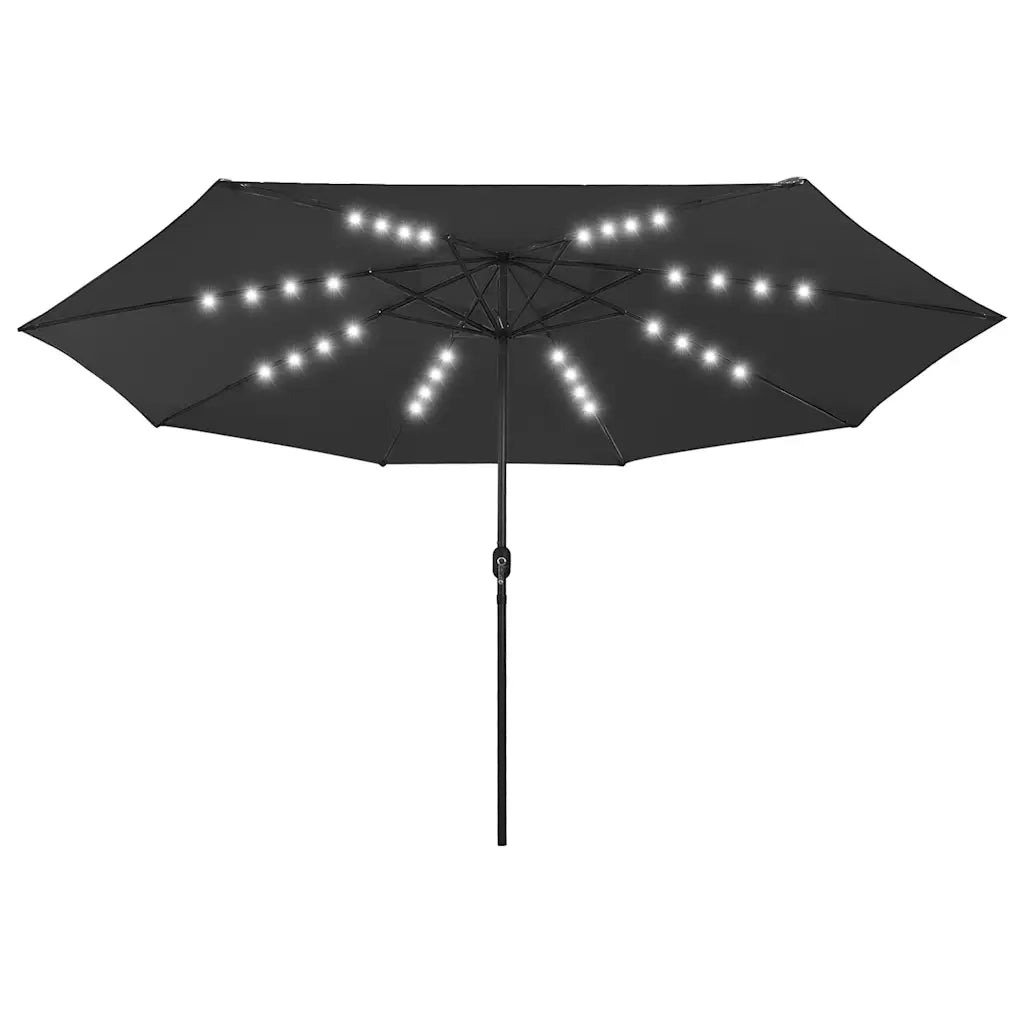 Ombrello | Parasolne da Giardino con Luci LED 400 cm Nero