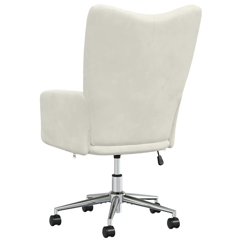 Sedia Relax Bianco Crema Velluto