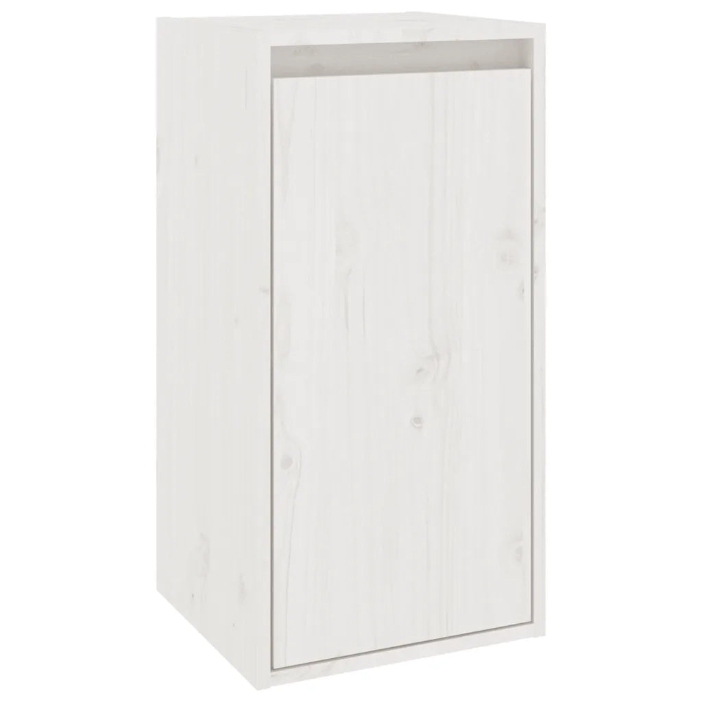 Mobili Porta TV 6 pz-Credenza per TV Bianchi in Legno Massello di Pino
