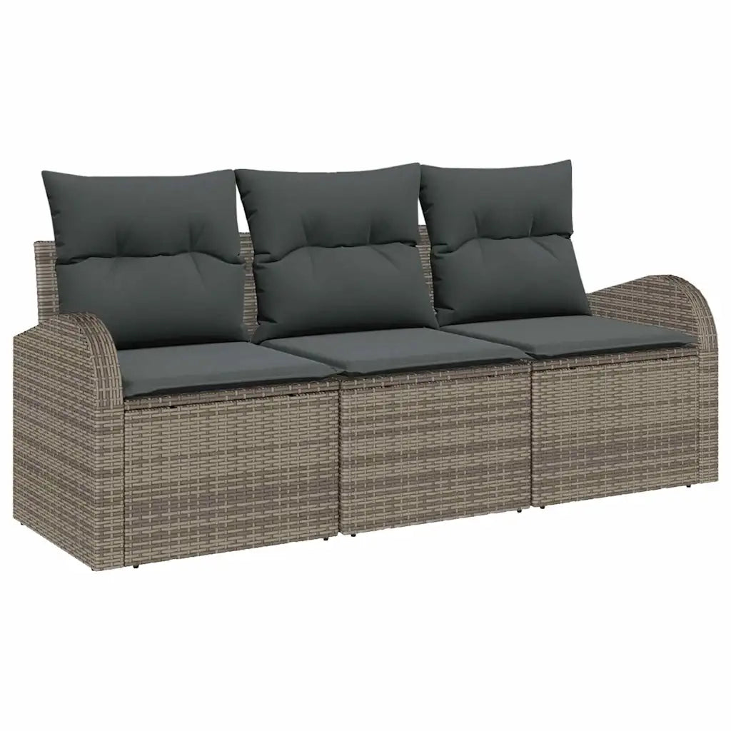 Set Divano da Giardino Grigio polyrattan 3345899