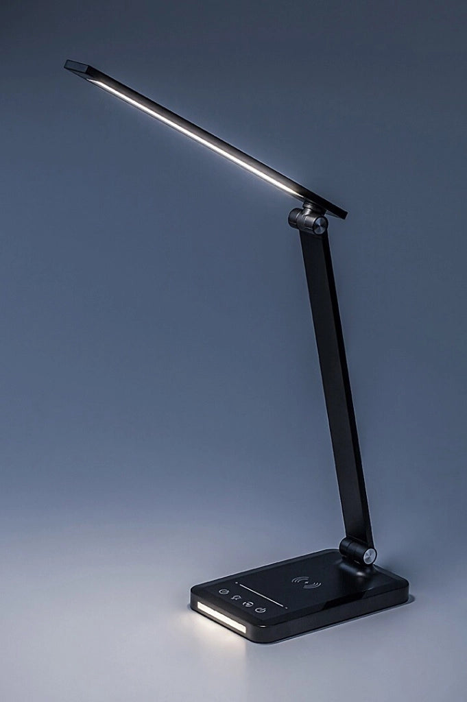 Lampada da scrivania LED nera dimmer USB 5W Rabalux