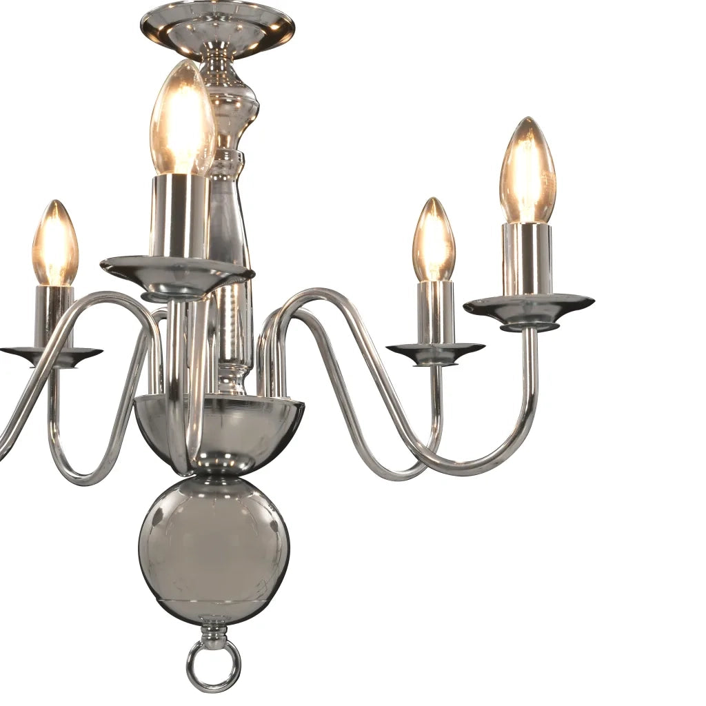 Lampadario Argento 5 Lampadine Attacco E14 281616