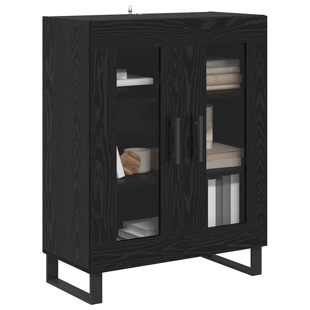 Credenza Rovere Nero 69,5 x 34 x 90 cm Legno multistrato 887209