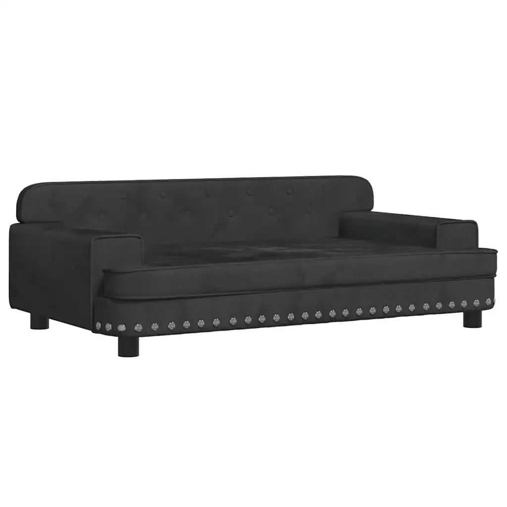 Divano per Bambini-Sofa-Divanetto Nero 90x53x30 cm in Velluto