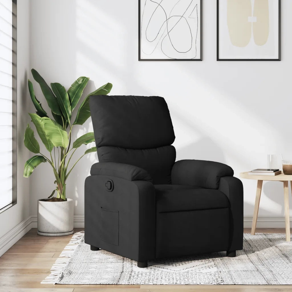 Poltrona | Sedia Relax Reclinabile in Tessuto Nero