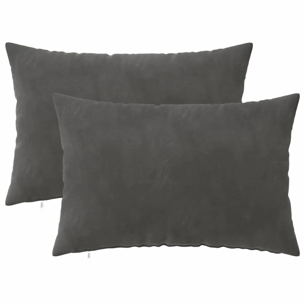 Federa 2 pcs HEERLEN Grigio Scuro 30 x 50 cm Velluto 907693