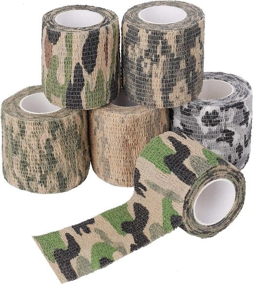 Tape da camuffamento autoadesivo elastico per attività all'aperto - set da 6 rotoli