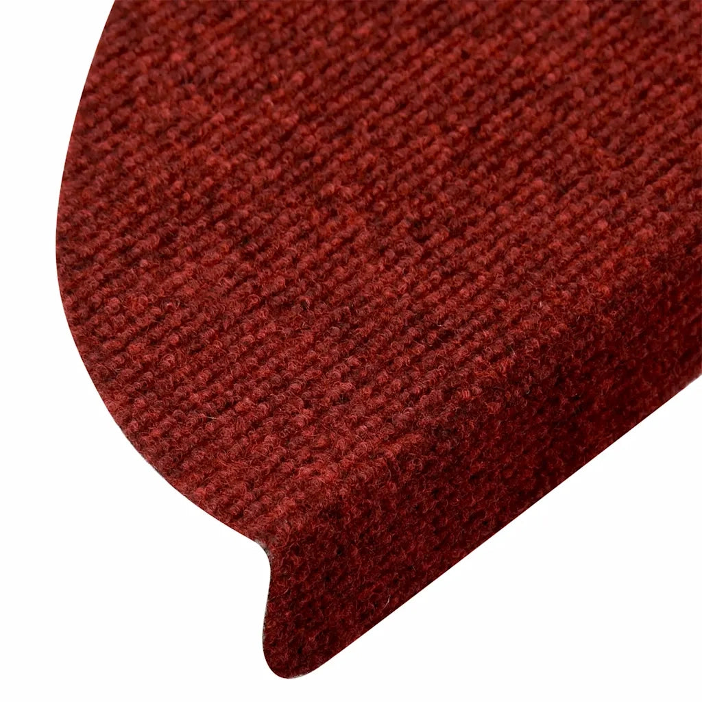 Tappetini per scale autoadesivi 10 pz | Gradini per Scale 56x17x3 cm Bordeaux Rosso Semicircolari