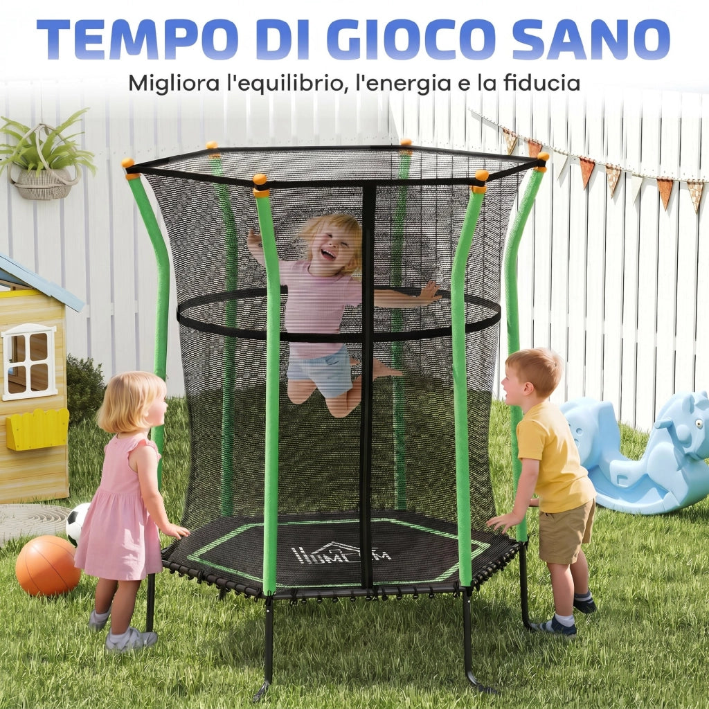Trampolino Elastico per Bambini ¨C Minimal ¨C Verde 163.5x190 cm
