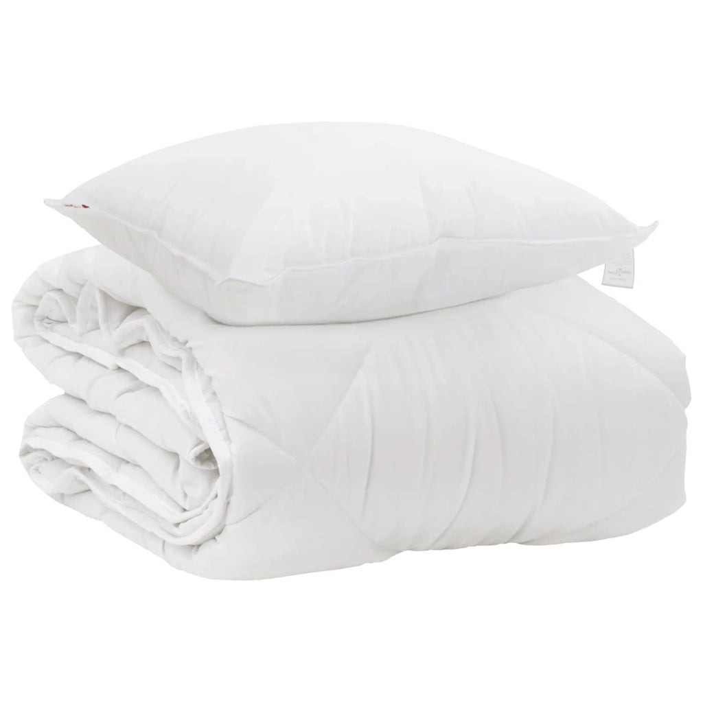 Piumone | Duvet per Tutte le Stagioni con cuscino 2 pz Bianco Microfibra