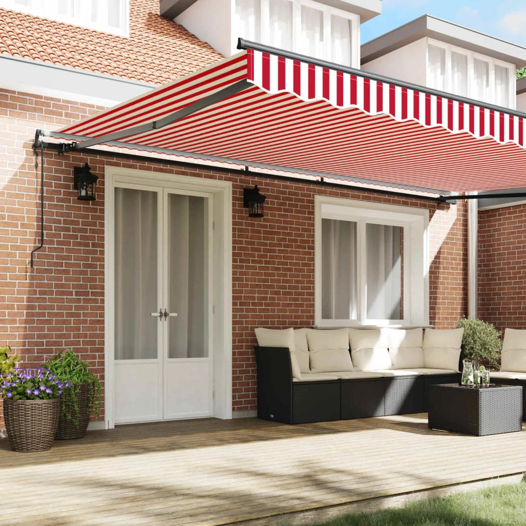 Tenda Retrattile Rosso e Bianco 500 × 350 cm 3331499