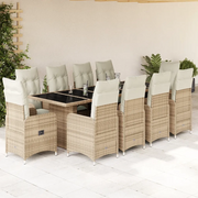 Set Bistrò da Giardino 11 pz con Cuscini in Polyrattan Beige 3277287