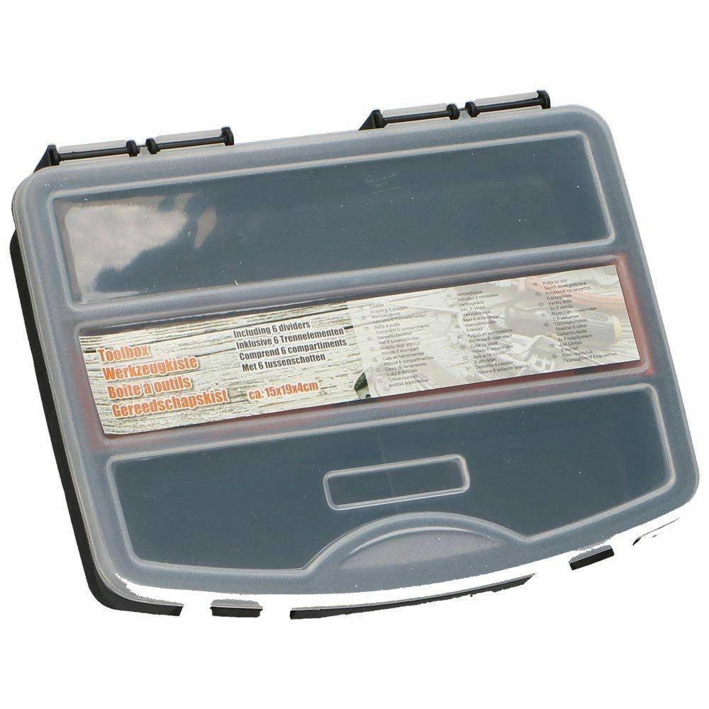 Trade Shop - Cassetta Porta Attrezzi Utensili Valigetta Plastica Scomparti E Manico 15x19x4cm -