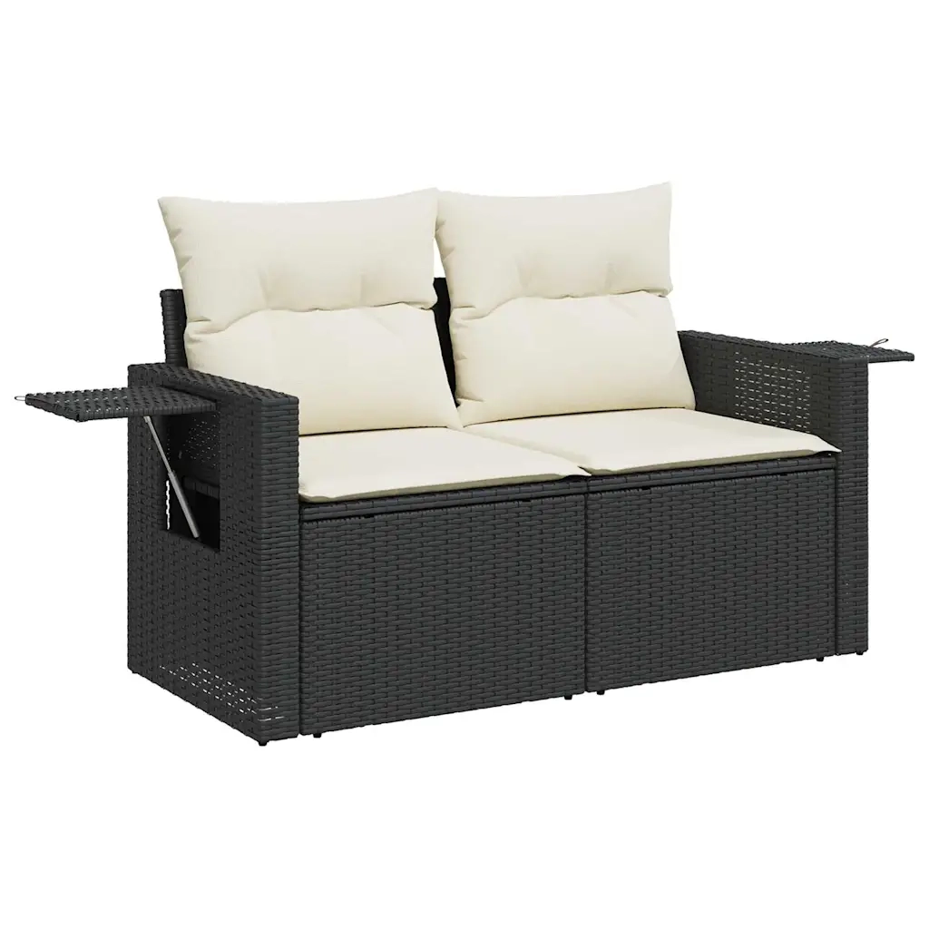 Set Divani da Giardino con Cuscini 8 pz Nero in Polyrattan 3326517