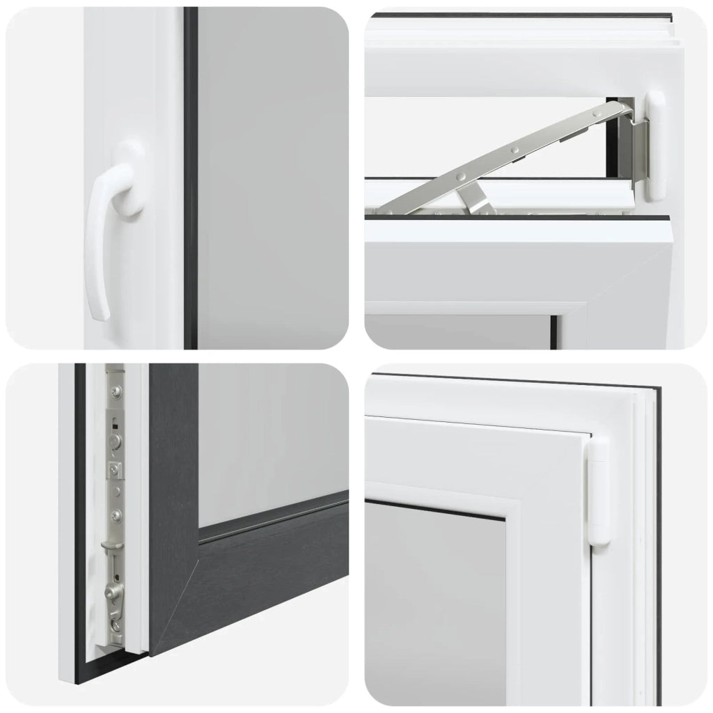 Finestra per Soffitta RISOR 90 x 50 cm PVC e Vetro Antracite 42047327