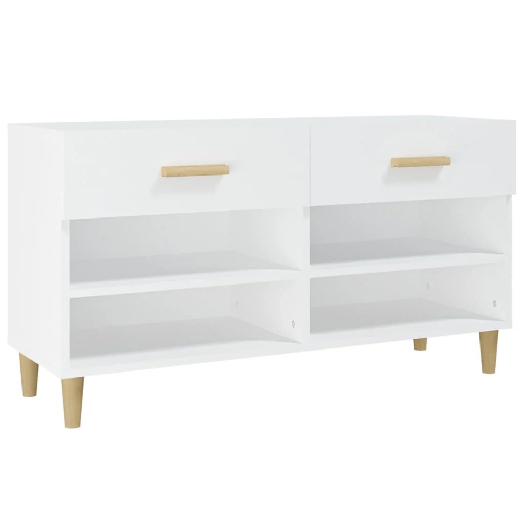 Scarpiera mobile contenitore per scarpe mobile per ingresso/corridoio/soggiorno 102 x 35 x 55 cm legno ingegnerizzato bianco 02_0021421