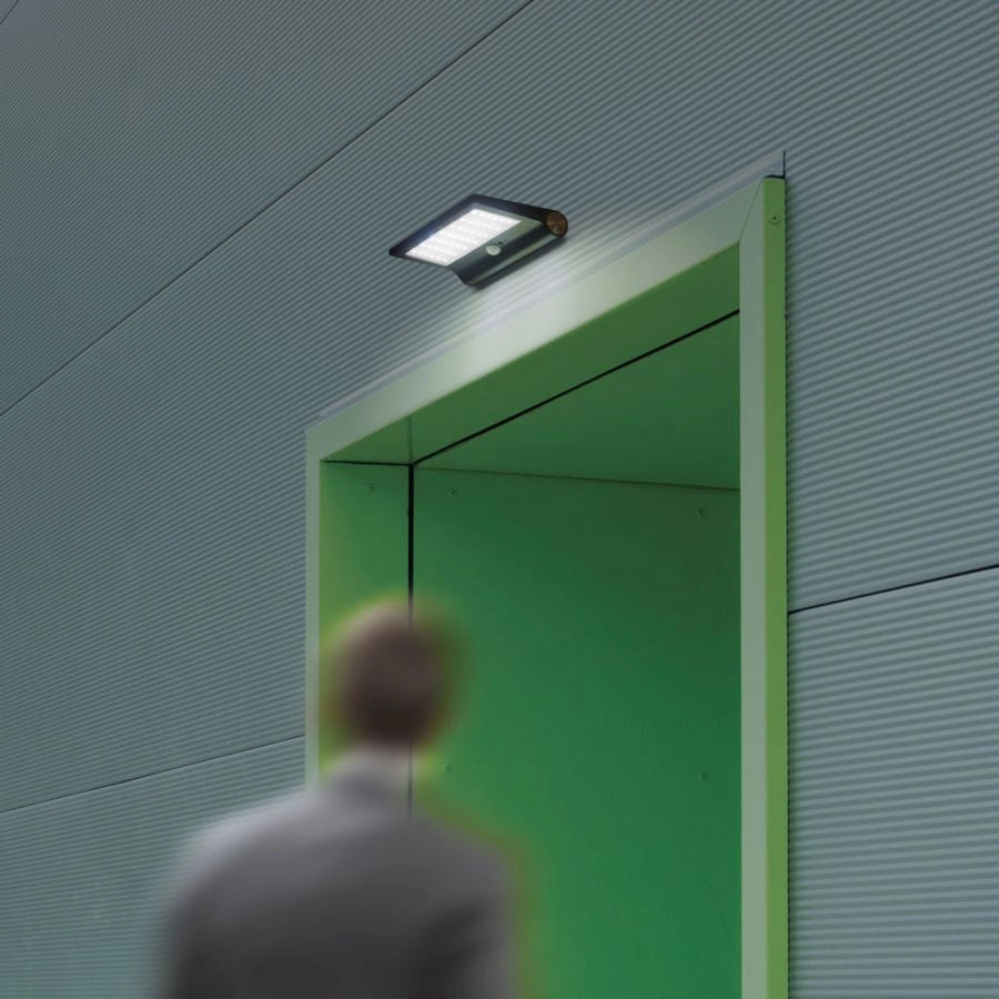 APPLIQUE LED CON PANNELLO SOLARE DA ESTERNO EBE COLORE NERO