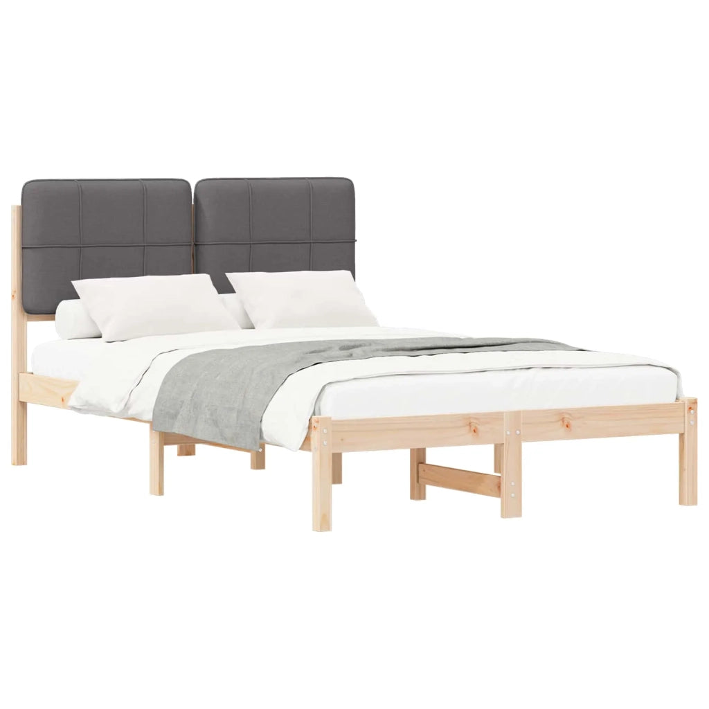 Letto con Testiera Rivestita-Struttura Letto con Testiera Grigio scuro 120 x 200 cm 680776