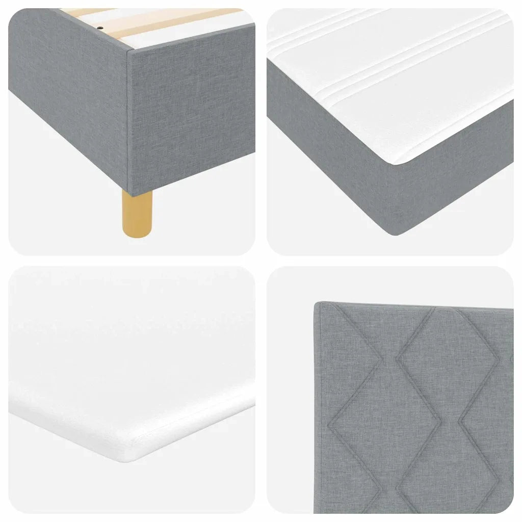 Letto a molle con materasso Grigio chiaro 200 x 200 cm Tessuto 3339721