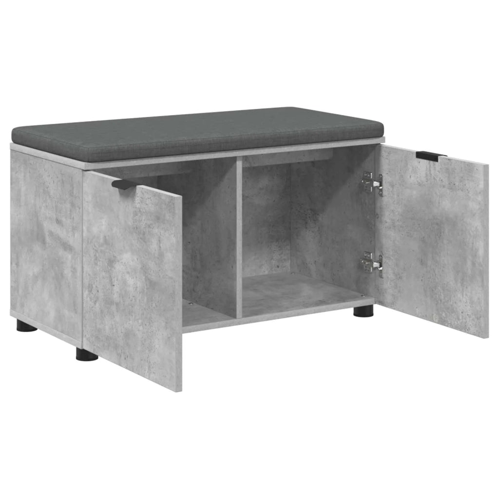 Panca per ingresso con cuscino Grigio Cemento 80 x 38 x 46 cm 891483