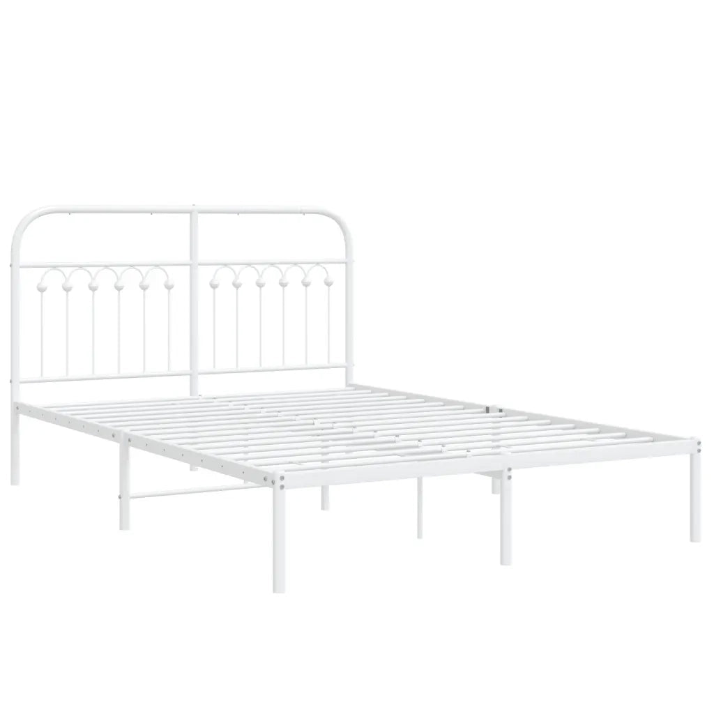 Giroletto con Testiera Metallo Bianco 140x200 cm 376650