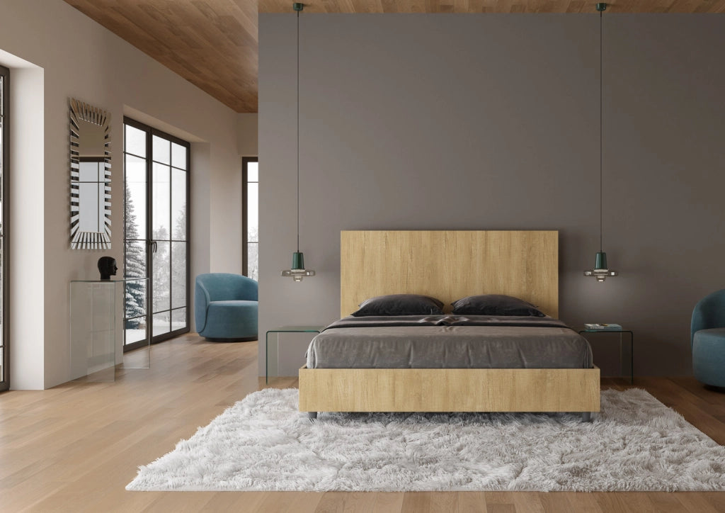 BS COM Letto matrimoniale con rete 160x190 quercia