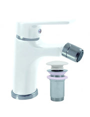 Miscelatore bidet COLORADO in ottone cromato bianco con sifone