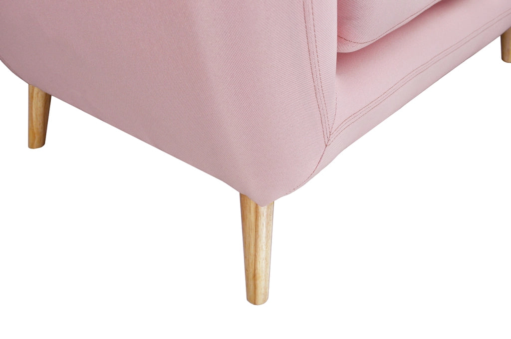 Divano 2 posti in tessuto rosa dallo stile scandinavo - Emily - DI-EM192P
