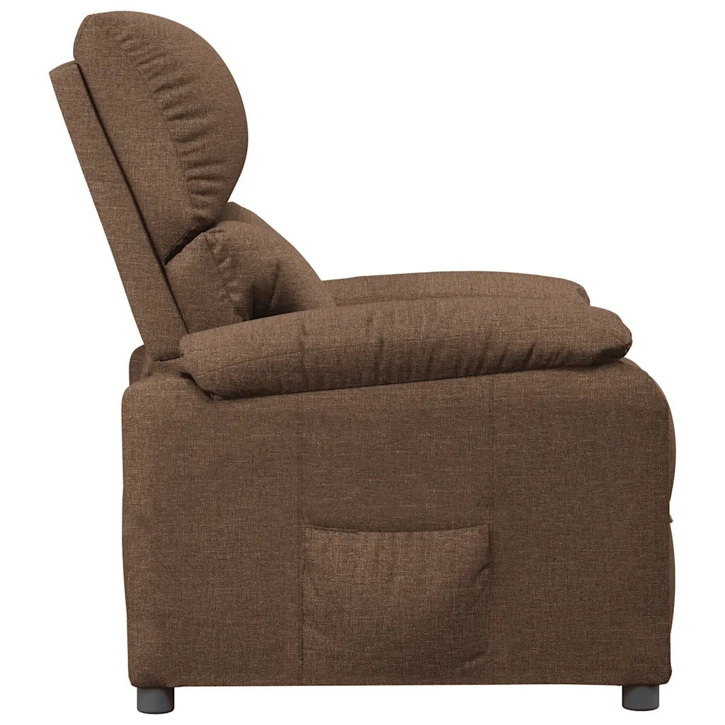 Poltrona Reclinabile in Tessuto Marrone 340179