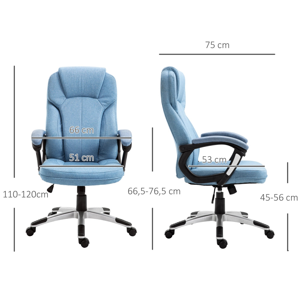 Sedia da Ufficio Girevole Regolabile in Altezza ¨C Minimal ¨C Blu Chiaro Tela 66x75x110-120 cm