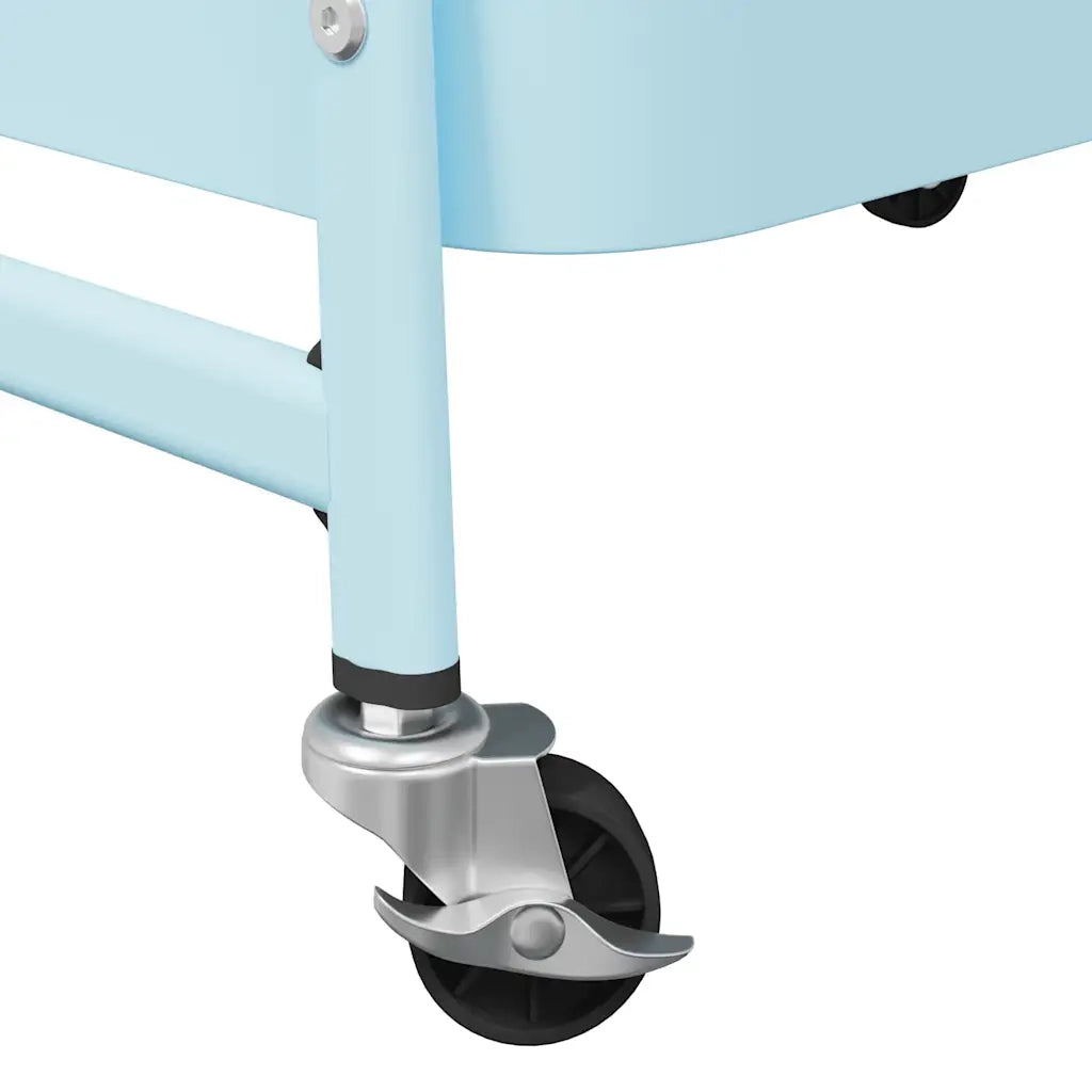 Carrello Portaoggetti a 3 Ripiani Blu 42x41,5x77 cm in Acciaio CFW7908801