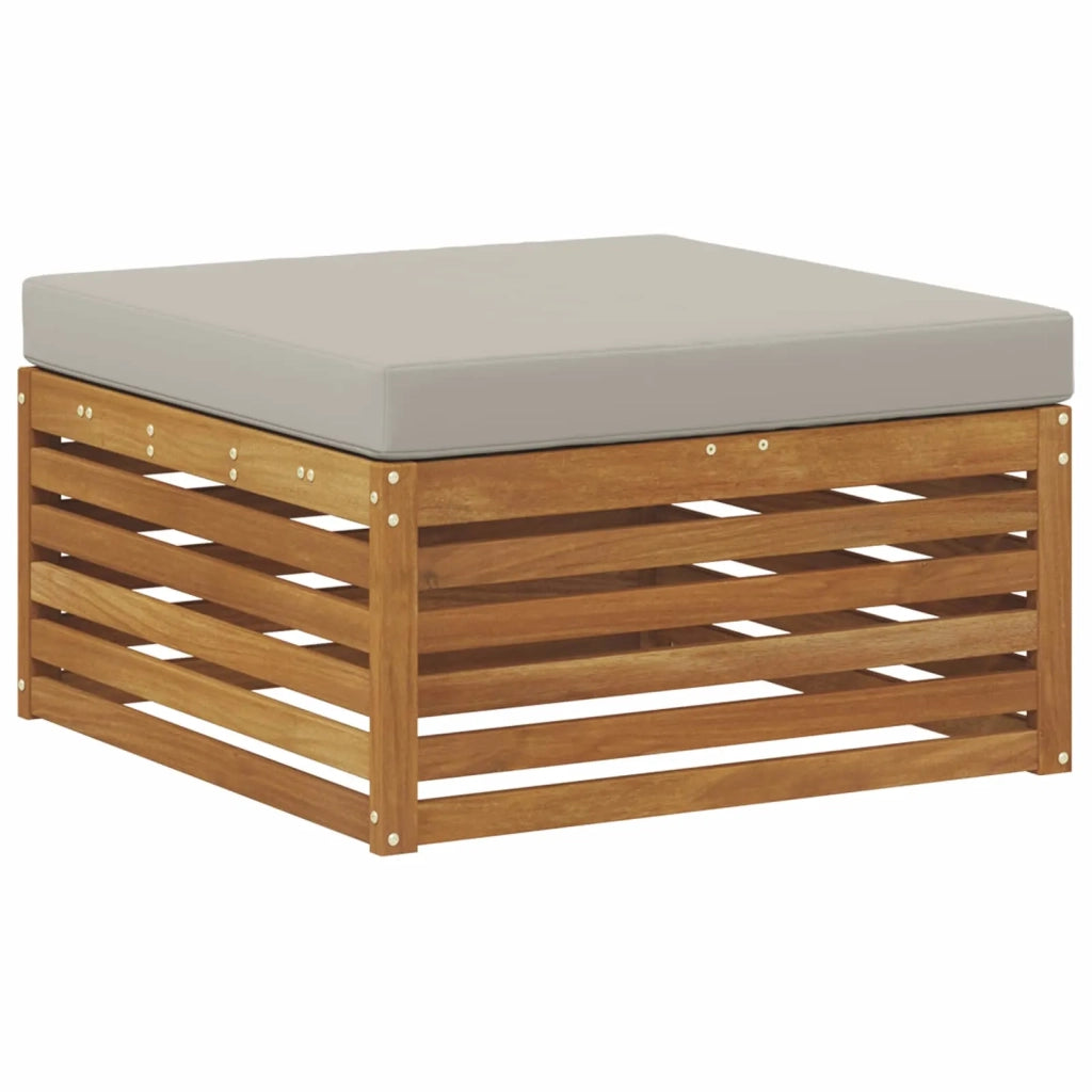 Set di divani da esterno 9 pcs Naturale e Grigio Chiaro 3383744