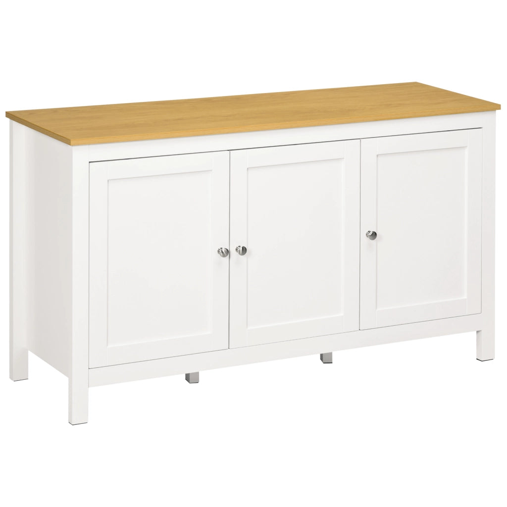 Armadio con 2 Ante e Ripiani Regolabili ¨C Minimal ¨C Bianco e Legno 120x40x70