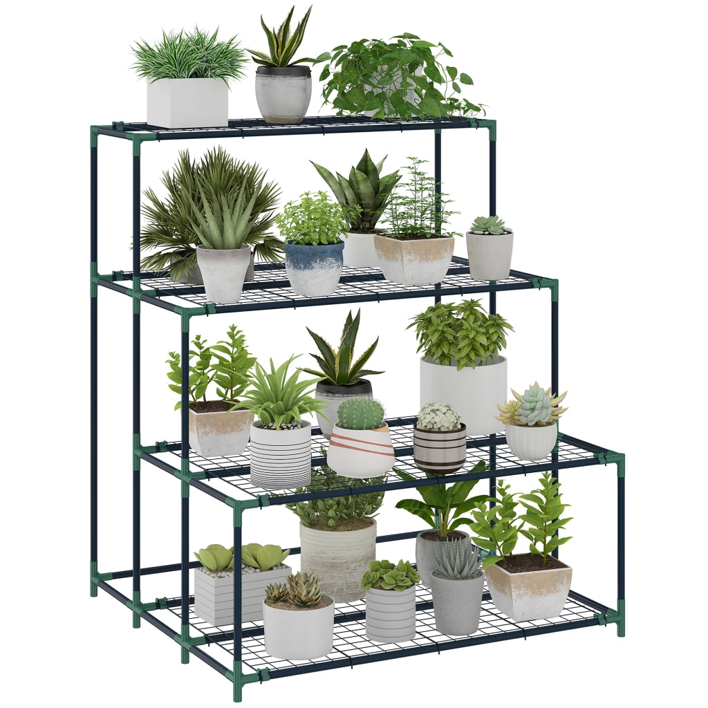 Supporto per Piante 4 Livelli ¨C Xylo ¨C Metallo Verde Esterno Giardino