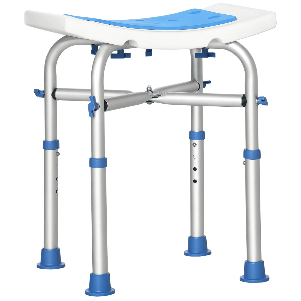 Sgabello Doccia Regolabile ¨C Minimal ¨C Blu Alluminio Antiscivolo
