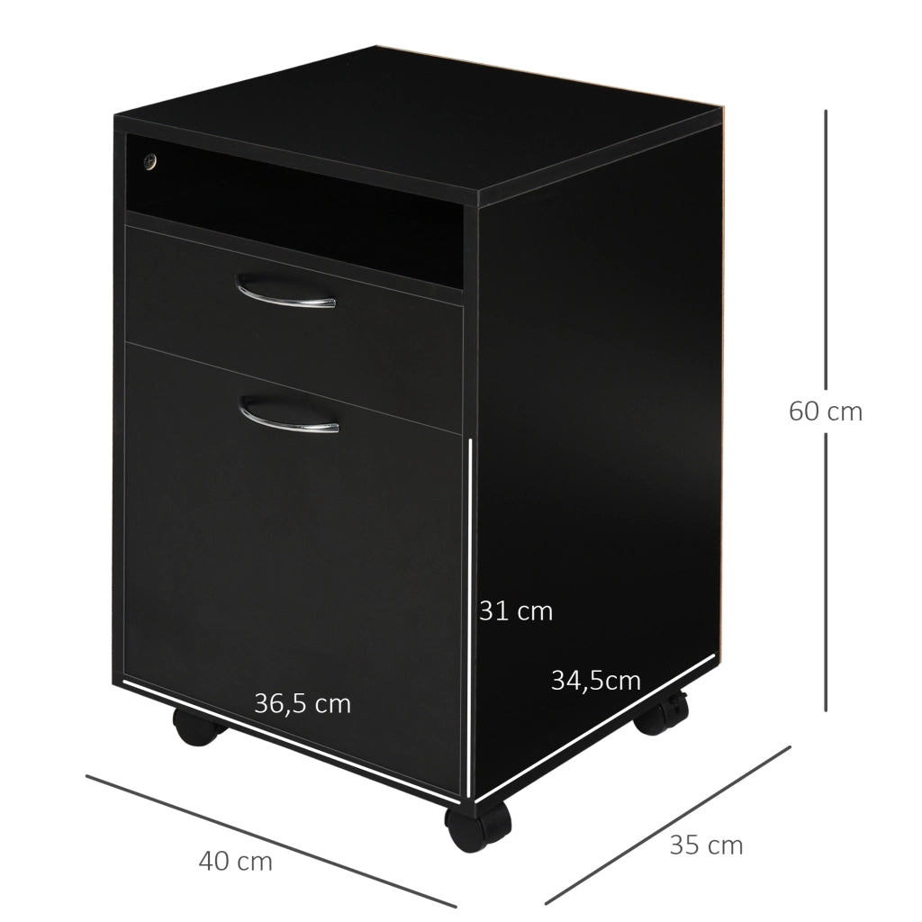 Scrivania con cassettiera ¨C Minimal ¨C Nero, Multistrato, 120x60x75 cm