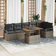 Set Divano da Giardino 7 pcs Grigio Poly Rattan 3358456