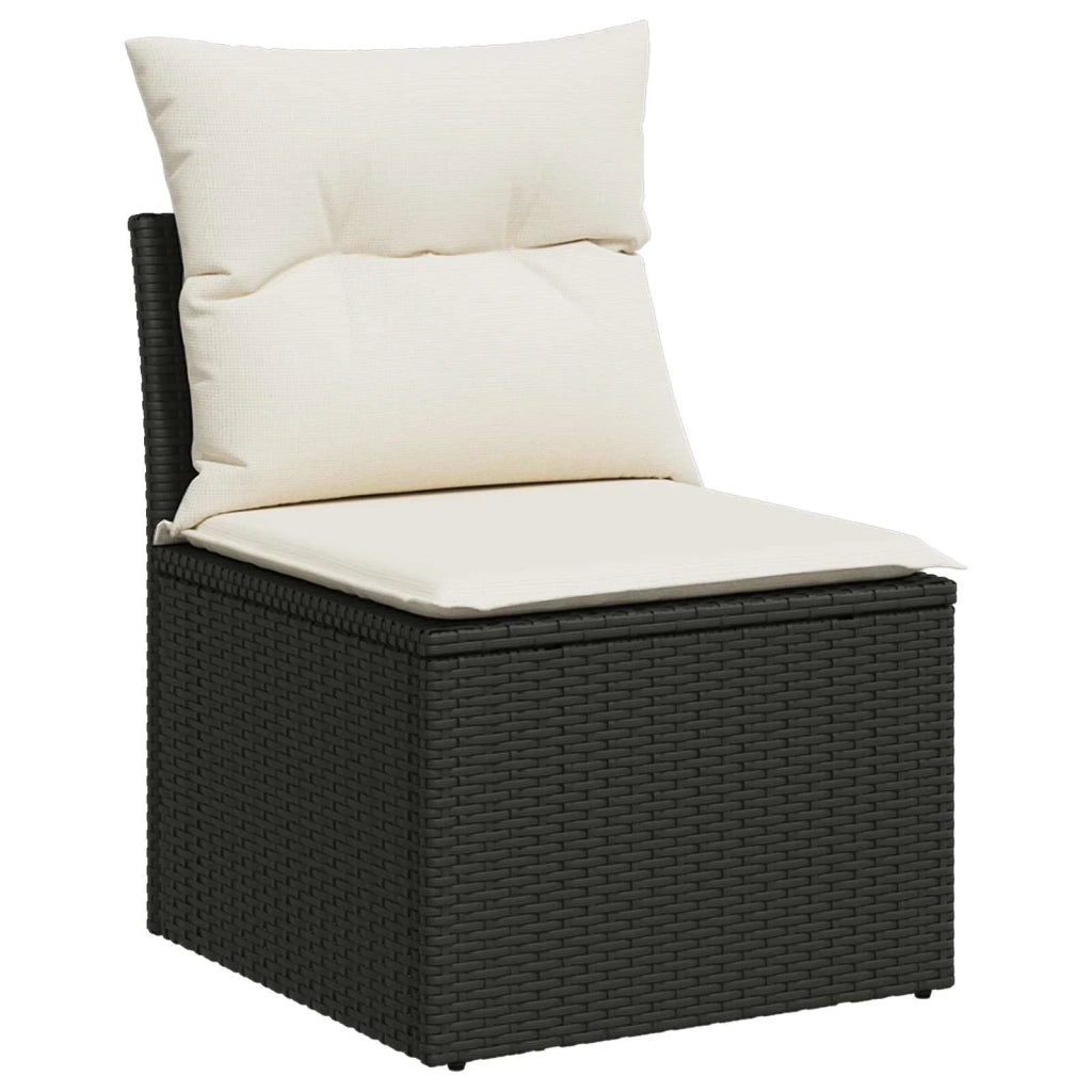 Set di divani 6 pz Nero e Bianco Crema 3447557