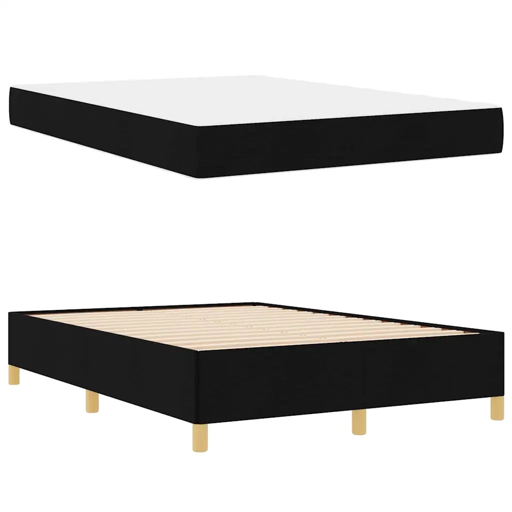 Struttura del letto con materasso Nero 140 x 200 cm Tessuto 3398943