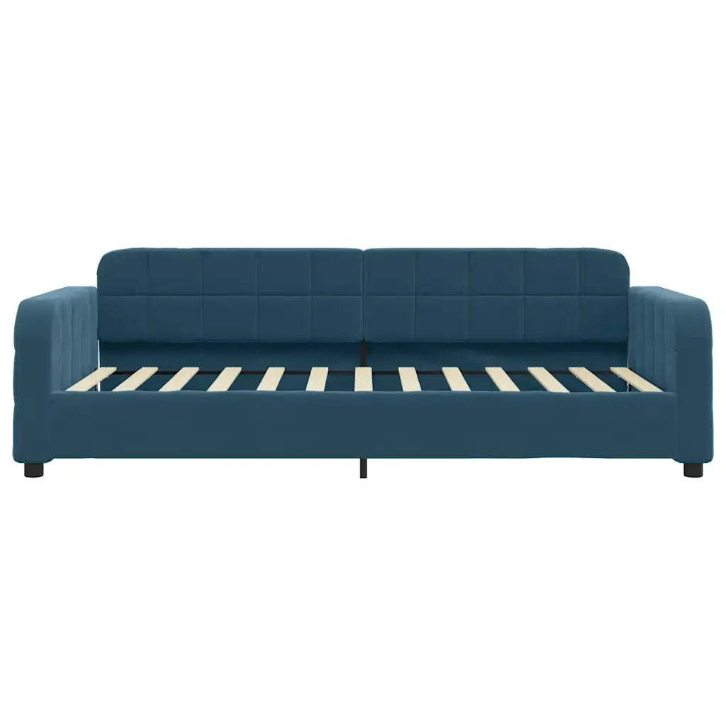 Divano Letto Estraibile con Cassetti Blu 100x200 cm in Velluto 3196983