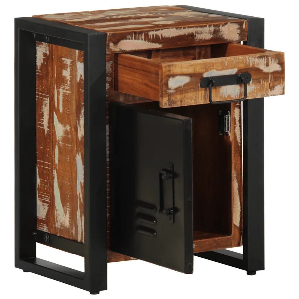 Comodini 2 pz Multicolore in Legno Massello di Mango Grezzo 4013562
