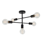 Plafoniera loft nera opaca Studio Endon 5xE27 40W metallo