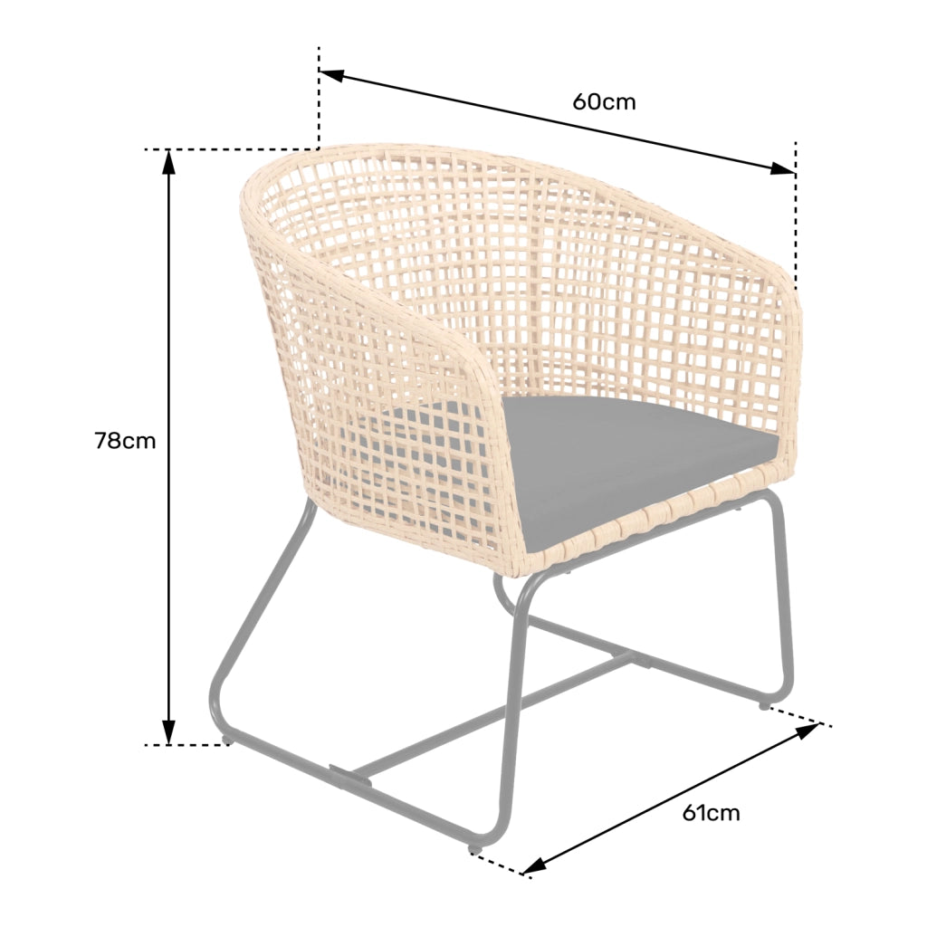Set di 2 poltrone in rattan sintetico con cuscini RINA