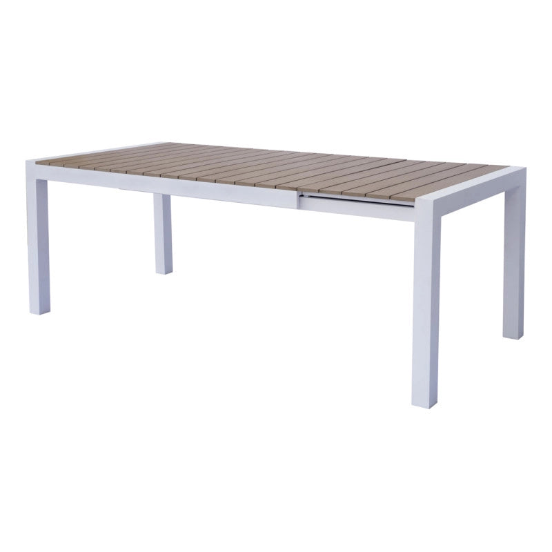 Tavolo Maiorca 160/210 Alluminio Bianco E Resinwood Moia
