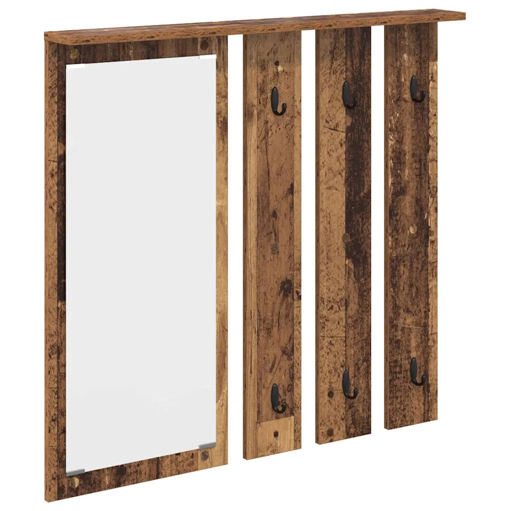 Appendiabiti a muro con specchio Legno vecchio 84 x 10 x 80 cm 874497