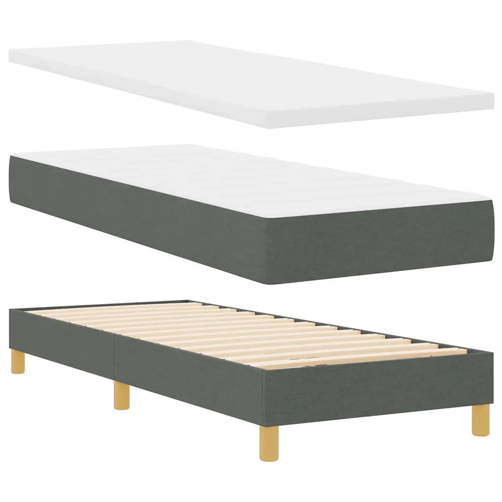 Letto a Sorgente LED Grigio scuro 80 x 200 cm Tessuto 3342472