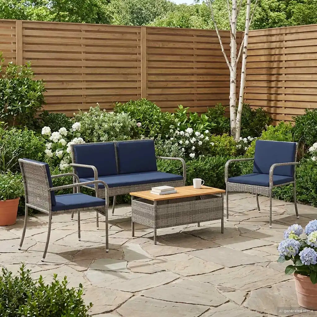 Set da giardino con cuscino acciaio 42025106