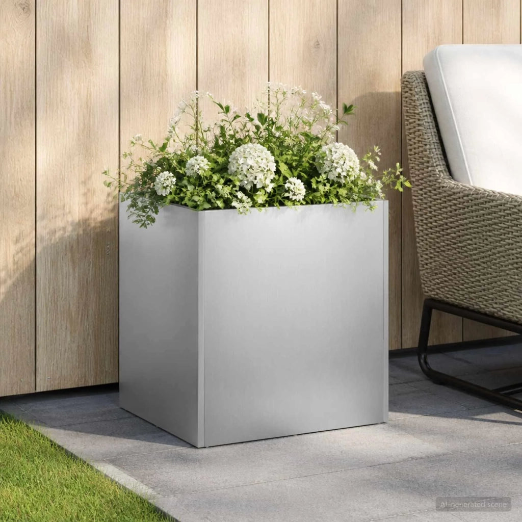 Vaso da giardino Argento 20 x 20 x 20 cm Acciaio Inox 8004932