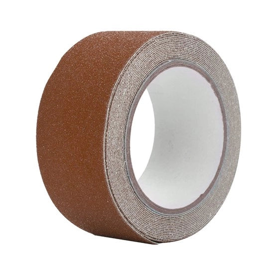 Nastro Antiscivolo in PVC per Scalini e Pavimento (5m x 5cm, Marrone)