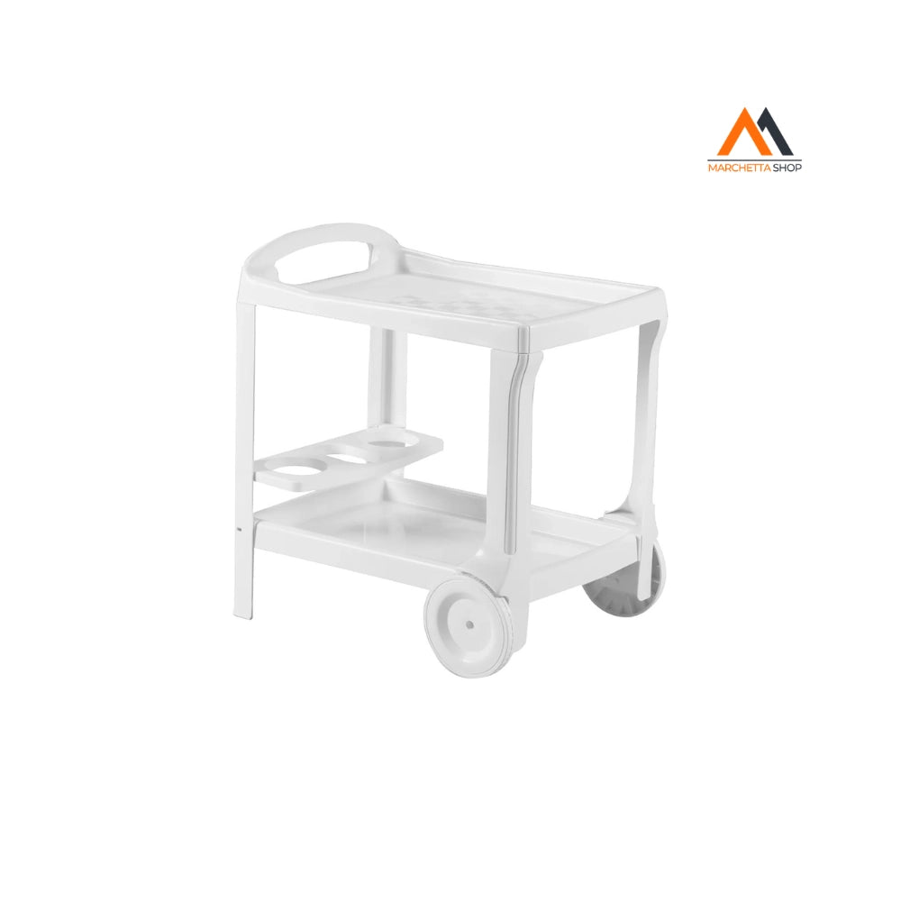 CARRELLO PORTAVIVANDE IN PLASTICA 'BORNEO' bianco